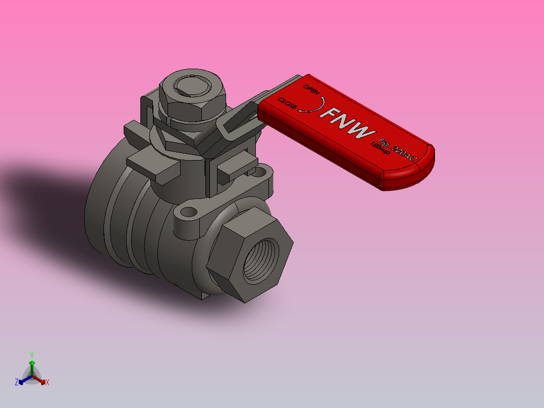 FNW-FNW220ACC二片式内螺纹球阀主视图