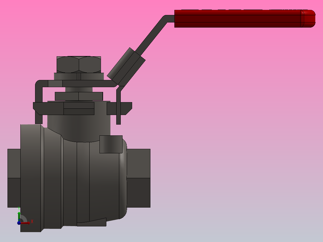 FNW-FNW220ACC二片式内螺纹球阀前视图