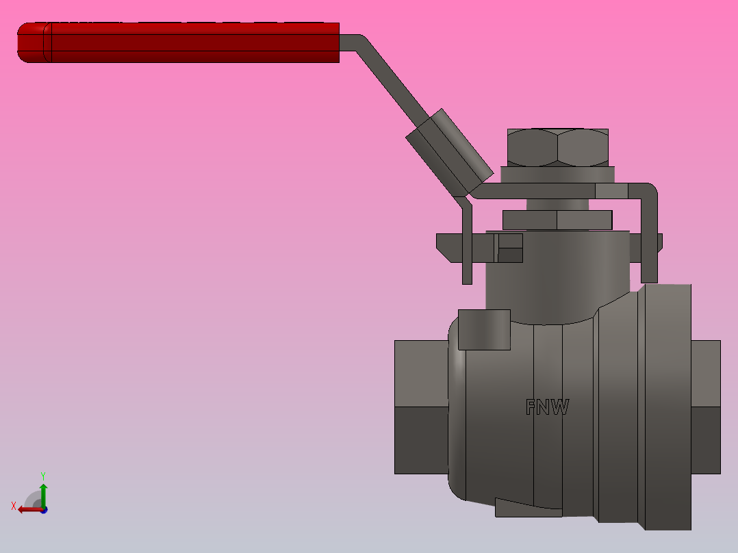 FNW-FNW220ACC二片式内螺纹球阀后视图