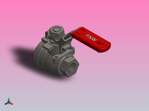 FNW-FNW220ACC二片式内螺纹球阀正等轴测缩略图