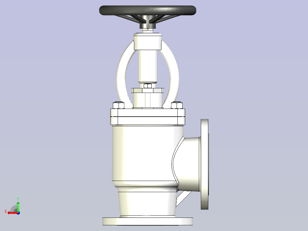 CB╱T 3196-1995[B型法兰铸钢海水截止阀B16080]后视图