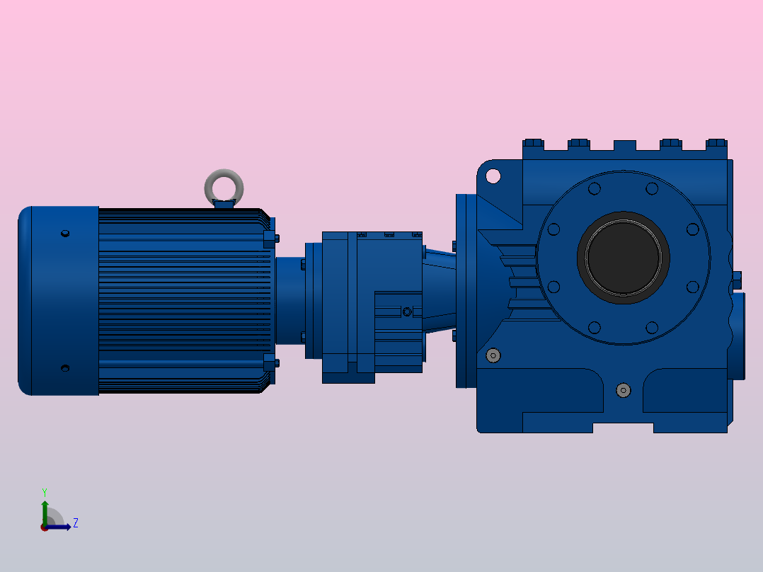 SAZ77R37组合式斜齿-蜗轮蜗杆减速机SAZ77R37-Y1.1-4P-219-M1-0°-A左视图
