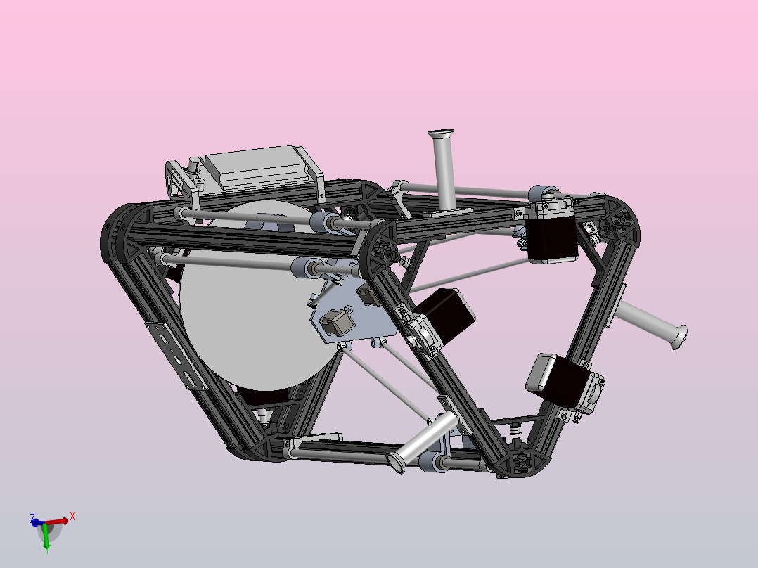 基于彩色FDM技术的多色3D打印机-SW+CAD+论文说明书主视图