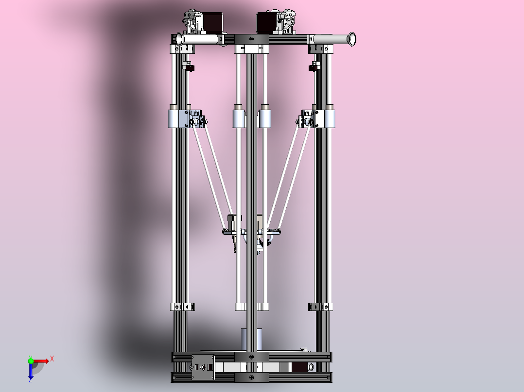 基于彩色FDM技术的多色3D打印机-SW+CAD+论文说明书俯视图