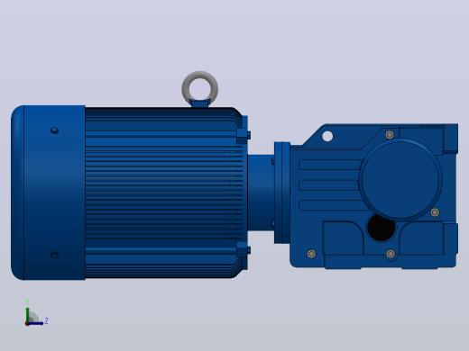 K67底脚轴伸式安装螺旋锥齿轮减速机K67-Y5.5-4P-10.42-M1-0°-A左视缩略图
