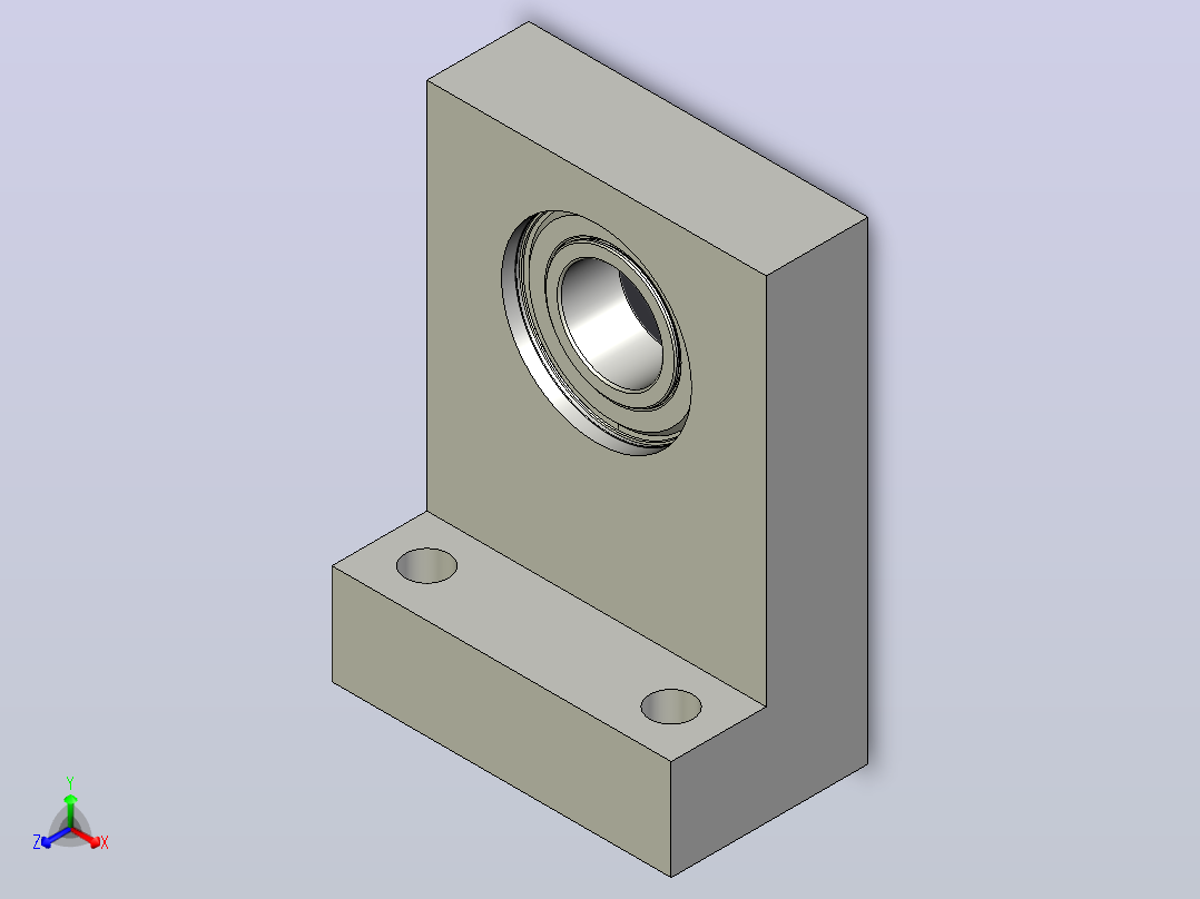 BGF01-6002ZZ-h50L型带座轴承(高度选择型）正等轴测图