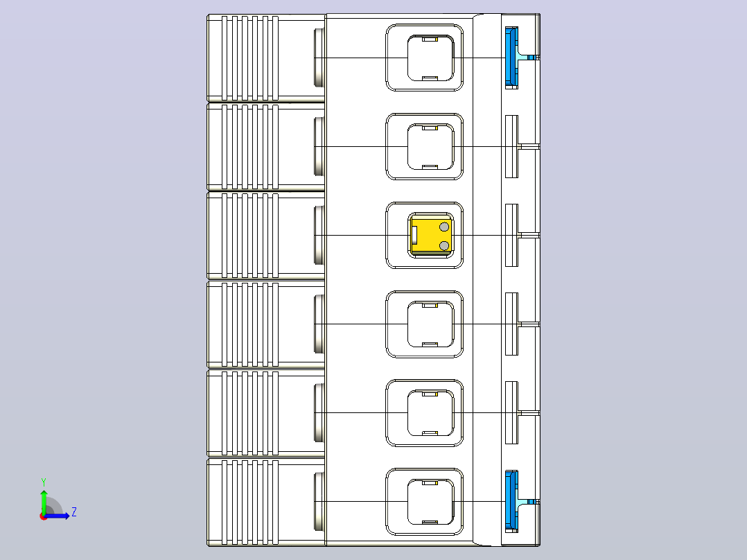 NXU-IIG 100 3P电涌保护器三维模型202307左视图