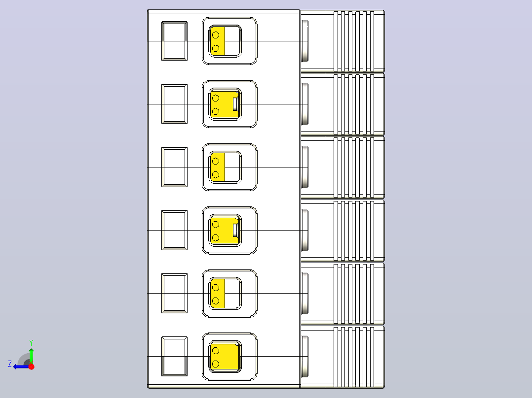 NXU-IIG 100 3P电涌保护器三维模型202307右视图