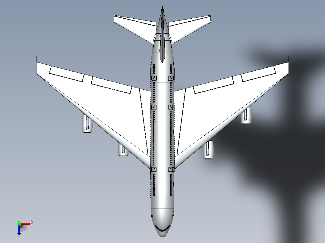空客A-380飞机俯视图