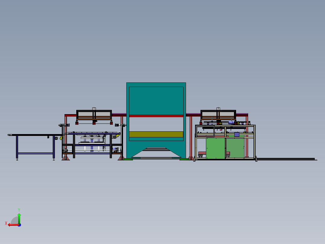 电梯钣金上料成型流水线后视图