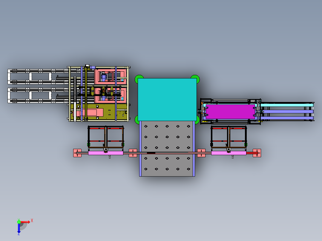 电梯钣金上料成型流水线俯视图