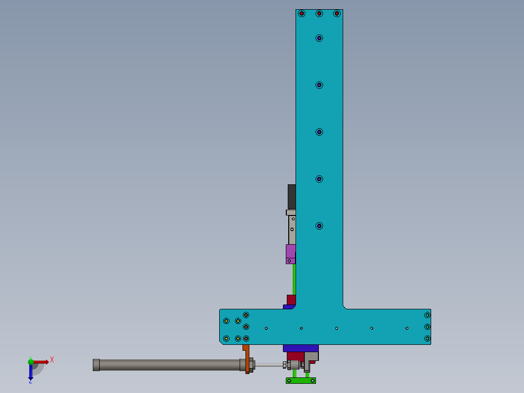 气缸下料夹取机构图sw13可编辑俯视图
