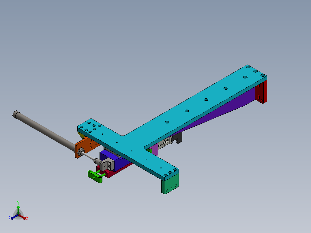 气缸下料夹取机构图sw13可编辑正等轴测图