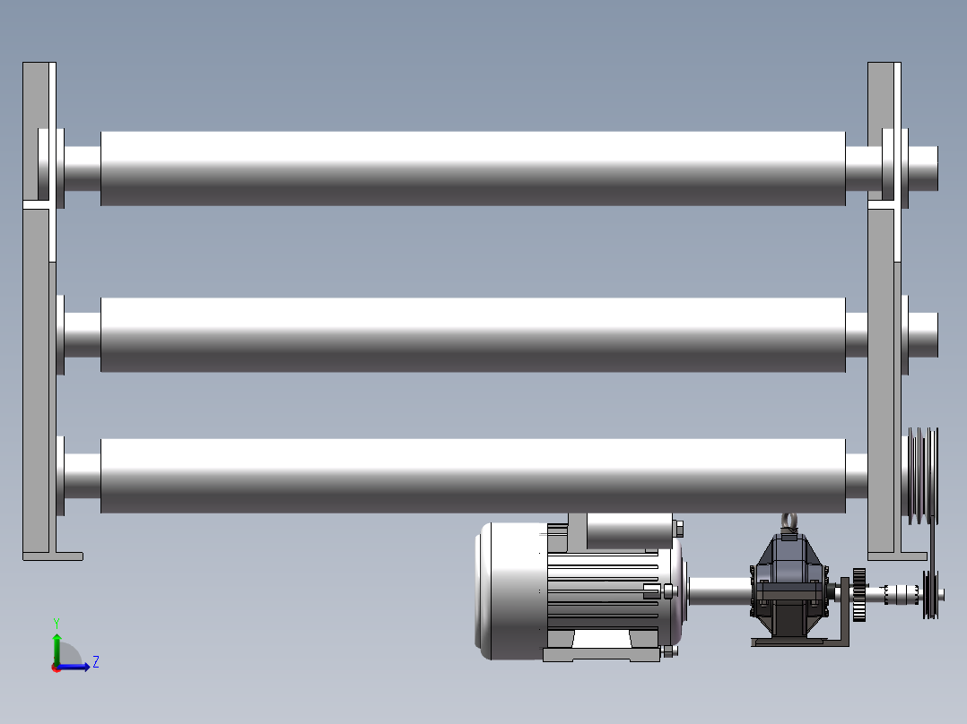 喷水织机卷取机构设计(sw+cad+说明书)左视图