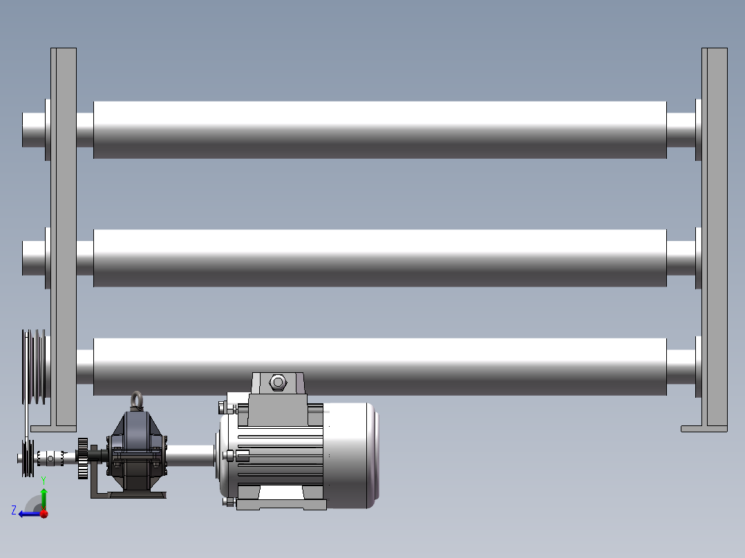 喷水织机卷取机构设计(sw+cad+说明书)右视图