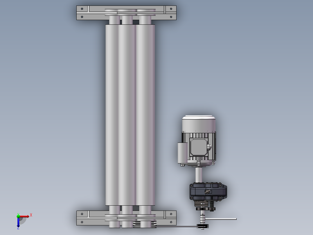 喷水织机卷取机构设计(sw+cad+说明书)俯视图