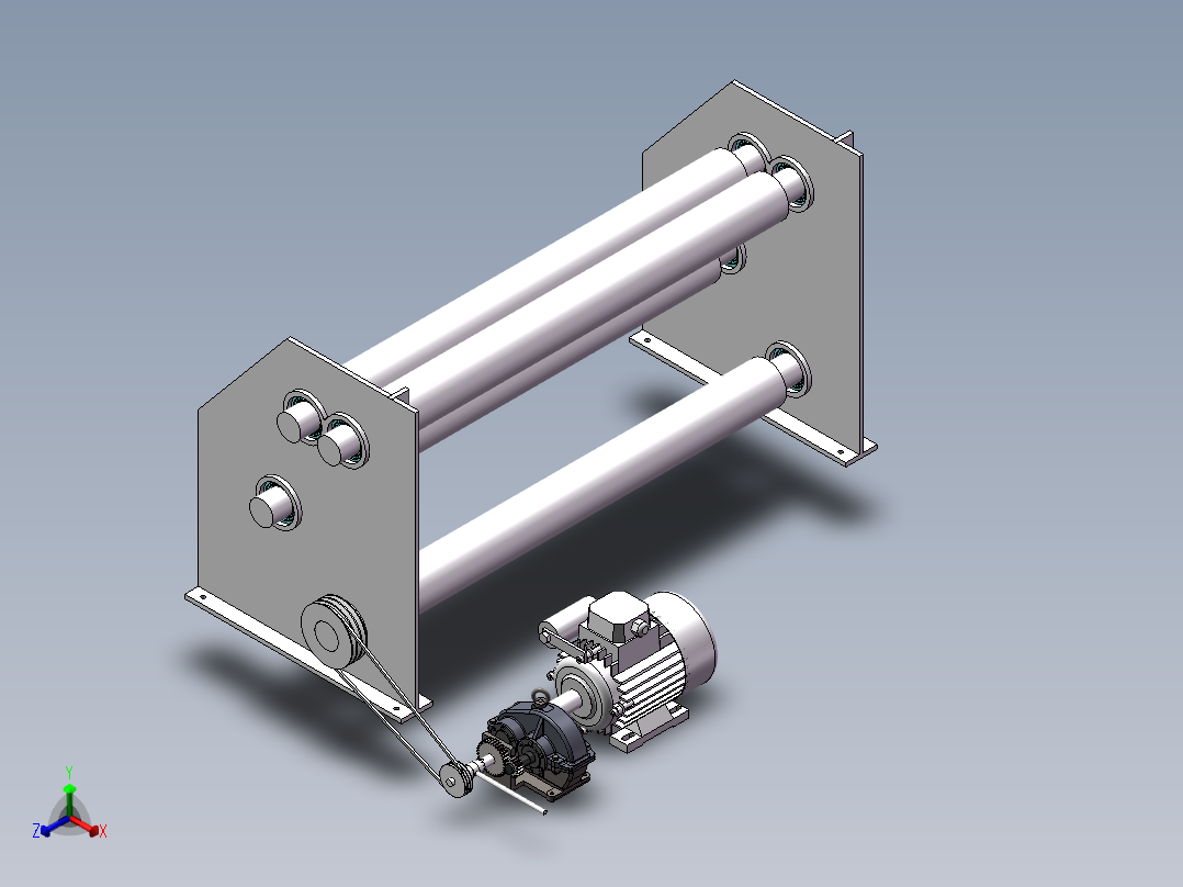 喷水织机卷取机构设计(sw+cad+说明书)正等轴测图