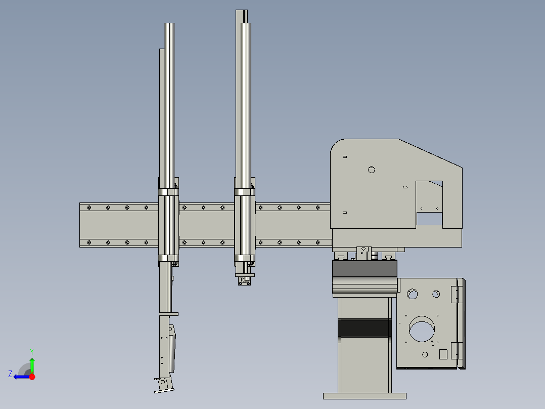 6+横走机械手 3D模型右视图