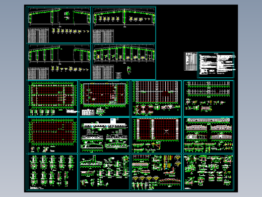 48米跨整套钢结构施工图免费下载