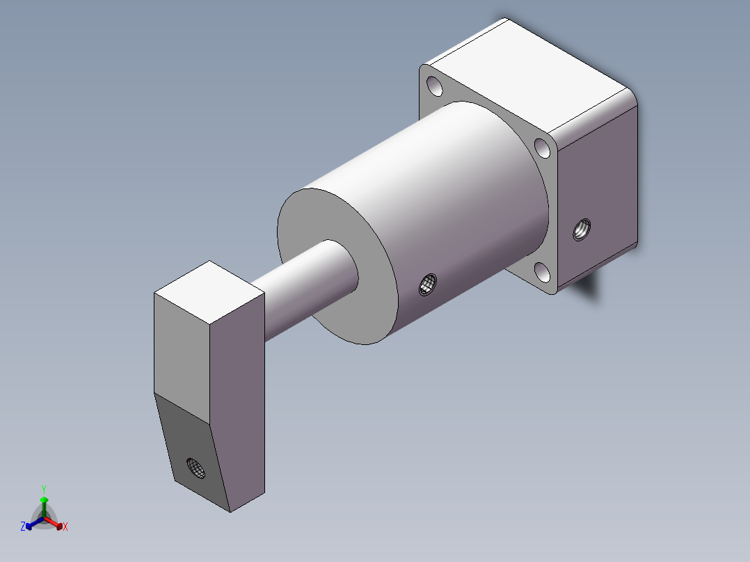 空压转角缸-25正等轴测图