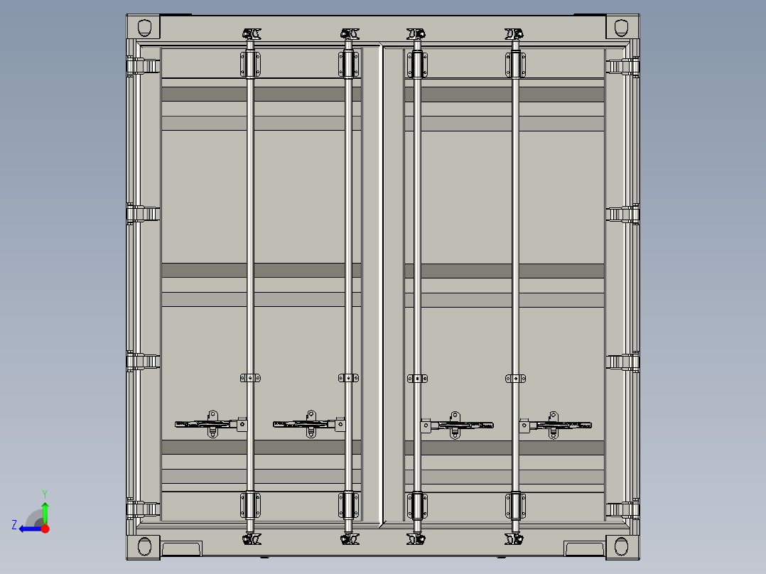 40英尺ISO集装箱右视图