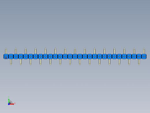 彩色公排针 100mil 2.54mm 系列-DS1022_blue_29p_100mil_Type_SMT_R1_rev1.0前视缩略图