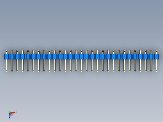彩色公排针 100mil 2.54mm 系列-DS1022_blue_29p_100mil_Type_SMT_R1_rev1.0俯视缩略图
