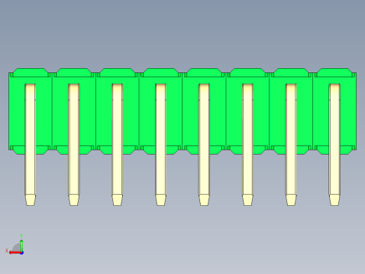 彩色公排针 100mil 2.54mm 系列-DS1022_green_2x08p_100mil_TypeD_rev1.0后视缩略图