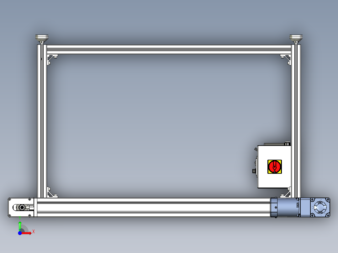 扁平式输送带前视图