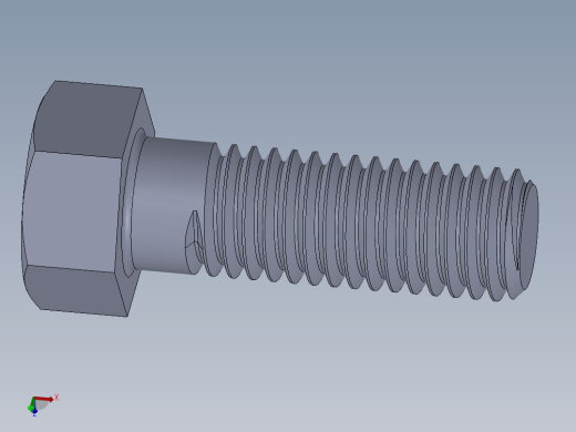 UNC 六角螺栓-Hex Bolt 0.500-13 x 1.5.SLDPRT