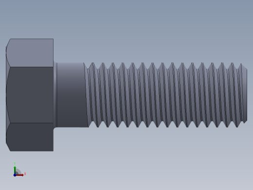 UNC 六角螺栓-Hex Bolt 0.500-13 x 1.5.SLDPRT前视缩略图
