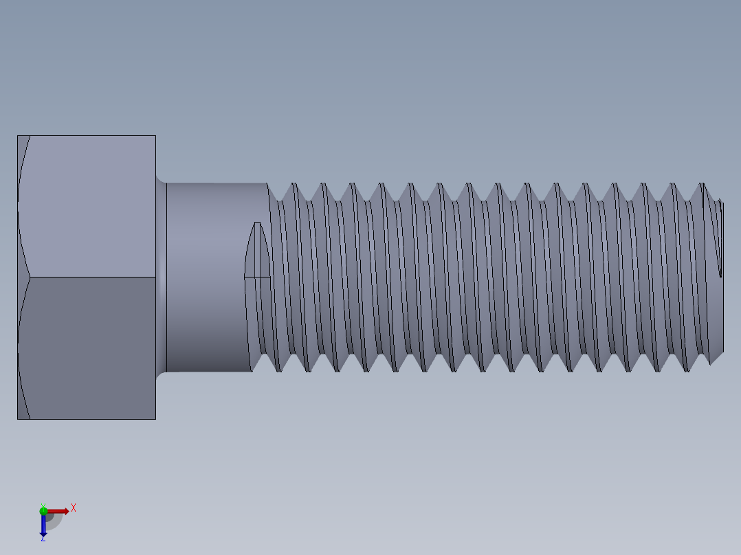 UNC 六角螺栓-Hex Bolt 0.500-13 x 1.5.SLDPRT俯视图