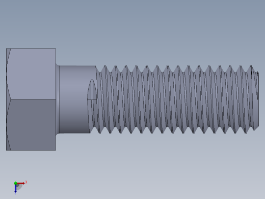 UNC 六角螺栓-Hex Bolt 0.500-13 x 1.5.SLDPRT俯视缩略图