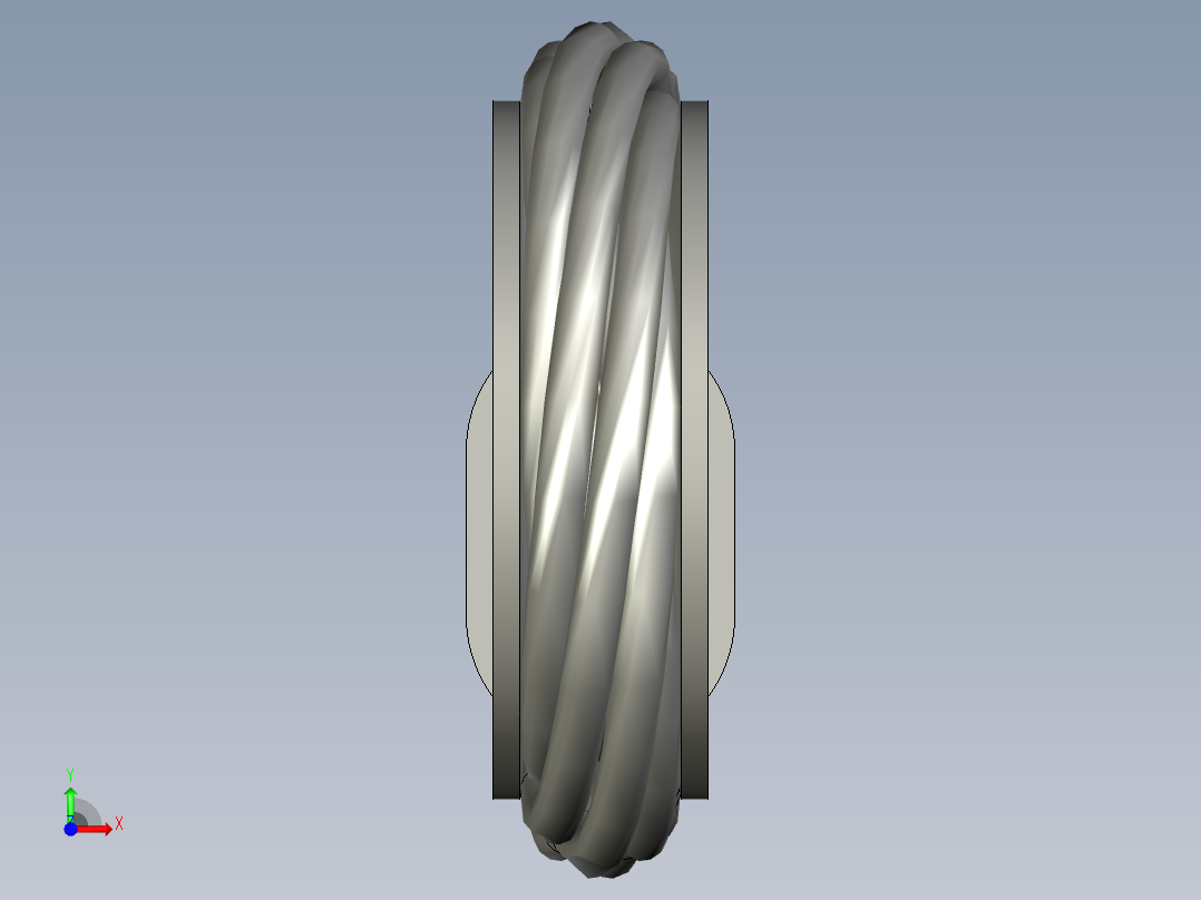 带顶针的钢丝绳前视图