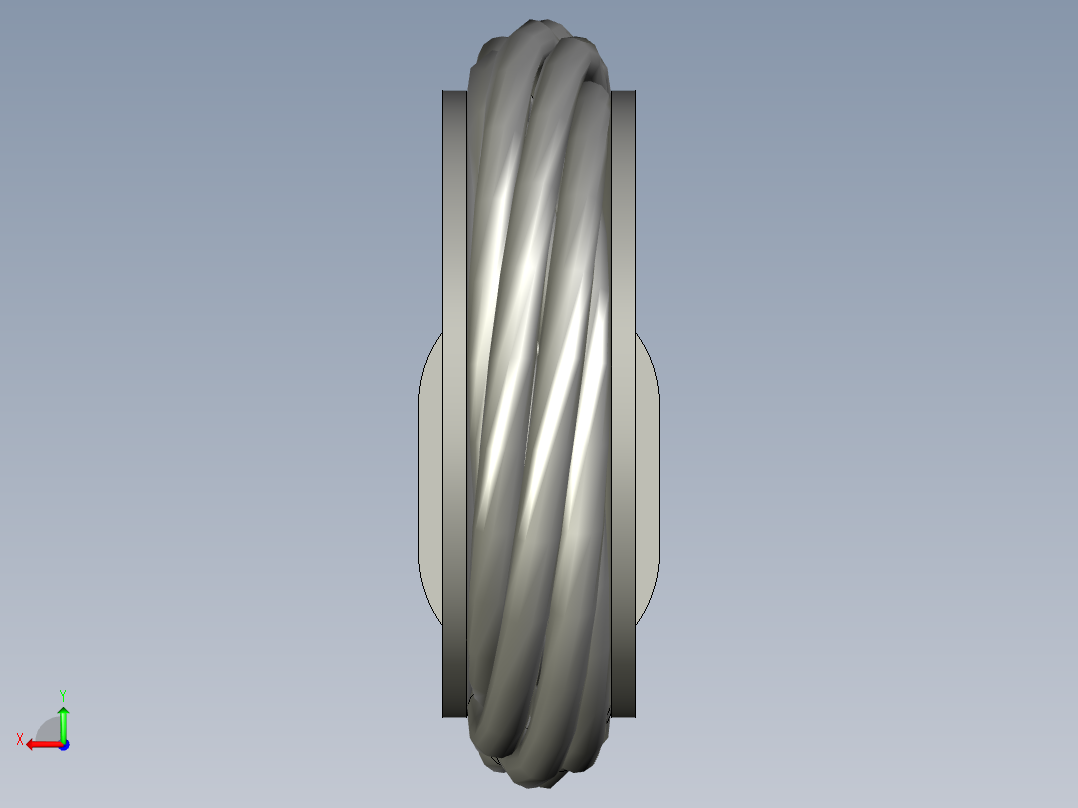 带顶针的钢丝绳后视图