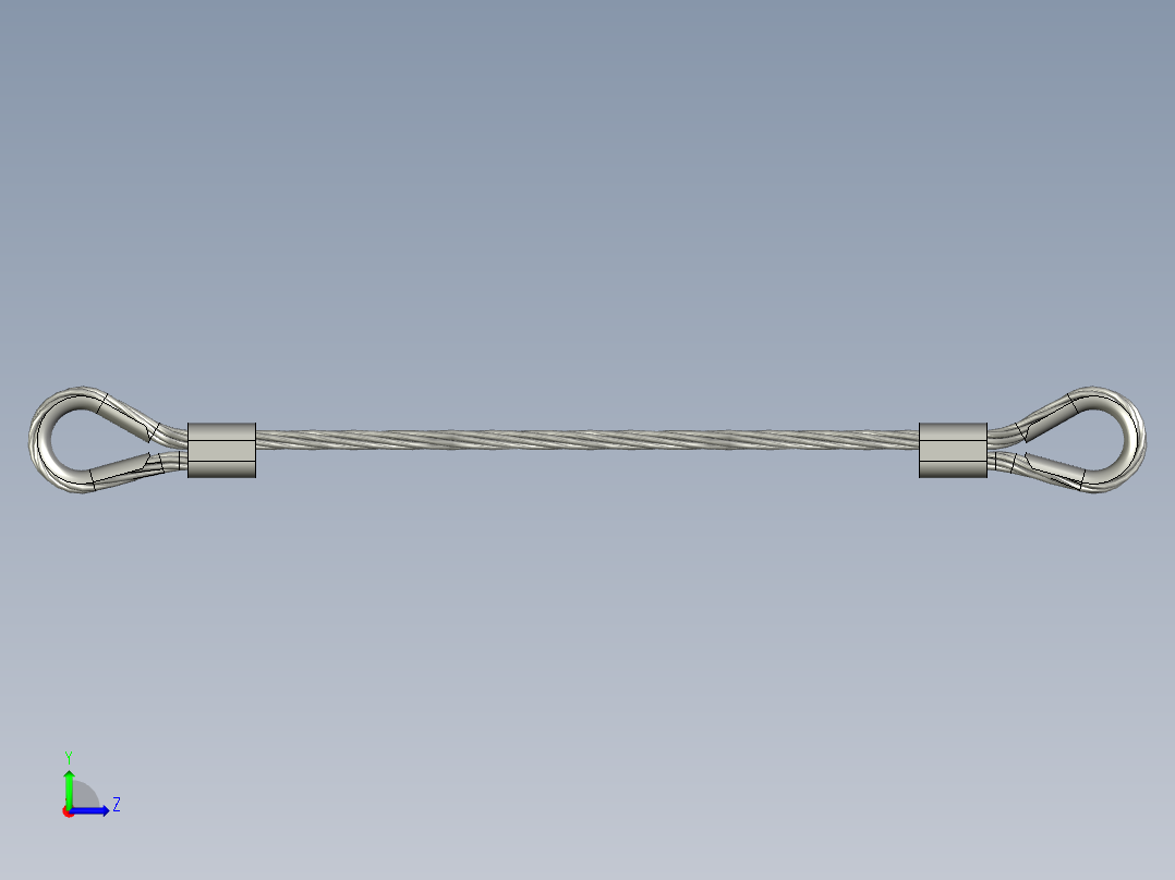 带顶针的钢丝绳左视图