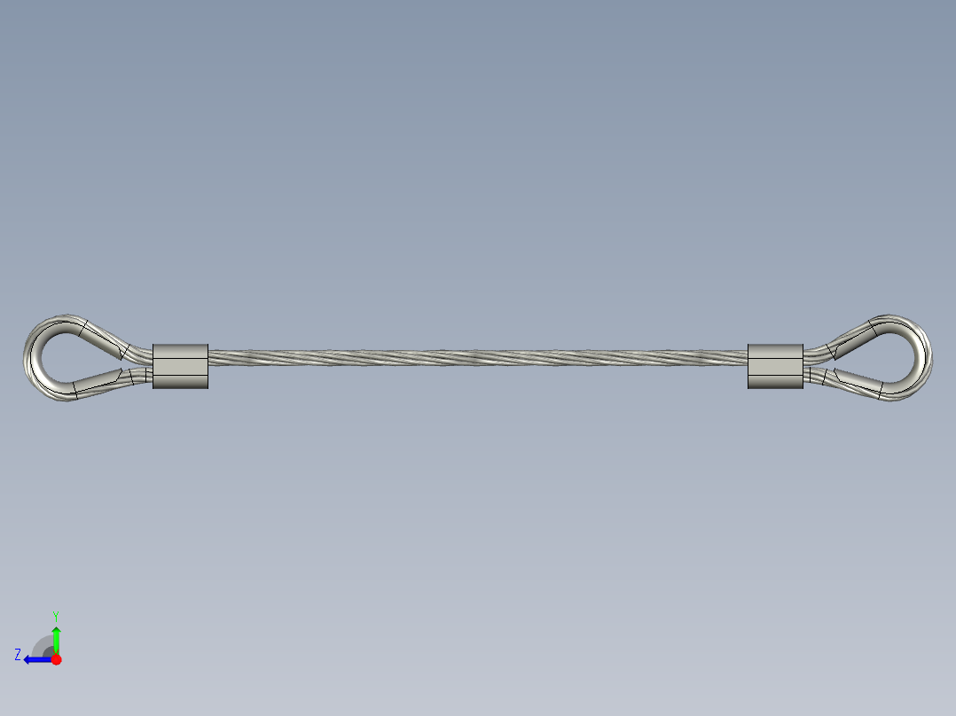 带顶针的钢丝绳右视图