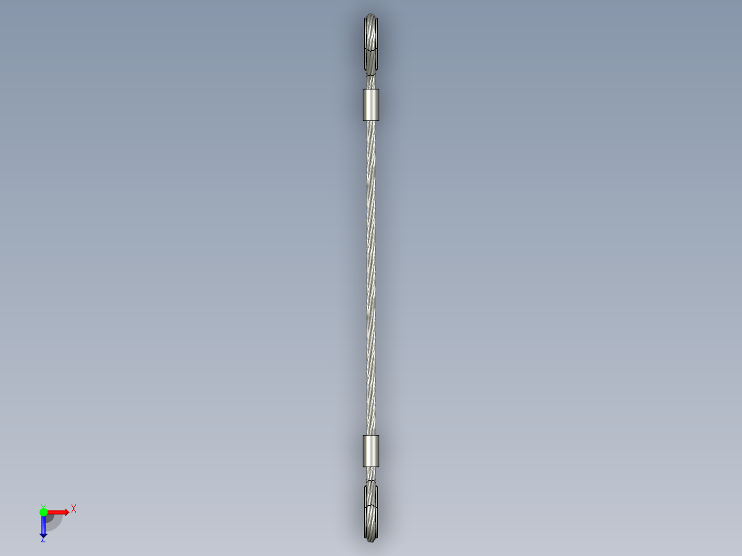 带顶针的钢丝绳俯视图