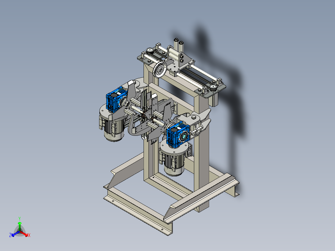NMRV 50 Wire winder绕线机3D数模图纸 STEP格式主视图