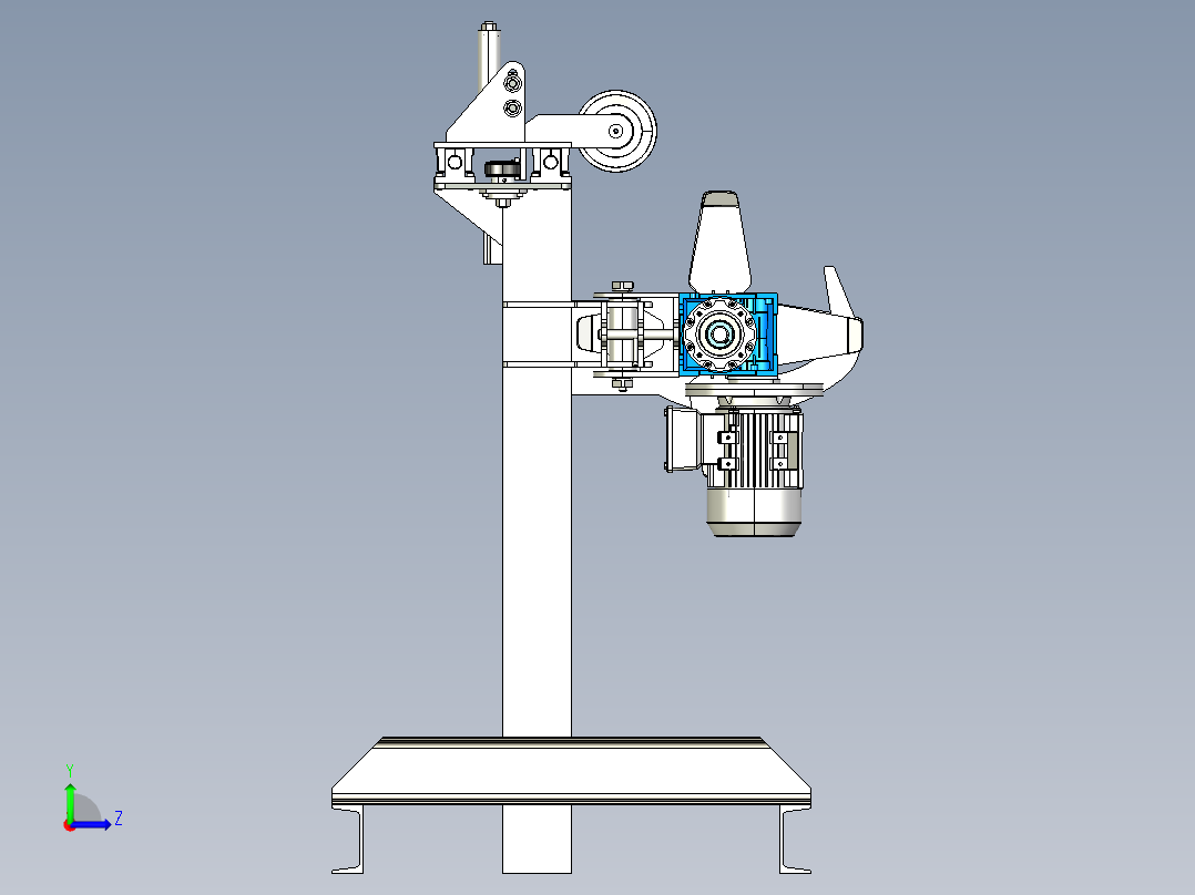 NMRV 50 Wire winder绕线机3D数模图纸 STEP格式左视图