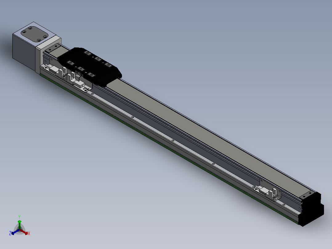 电动滑台模组SDH50直连模组（配台达电机）正等轴测图