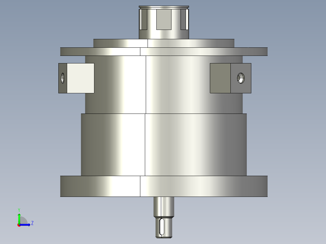 JX605-两级 二级行星齿轮减速器设计三维建模含cad图纸左视图