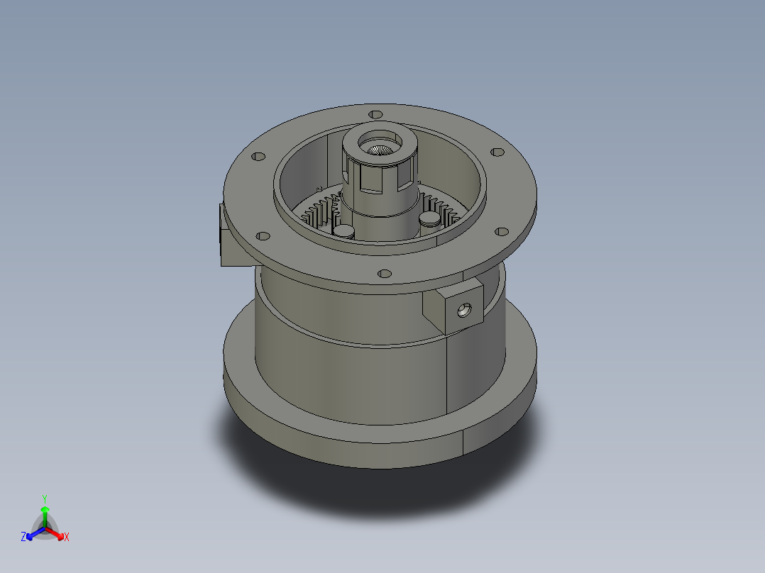 JX605-两级 二级行星齿轮减速器设计三维建模含cad图纸正等轴测图