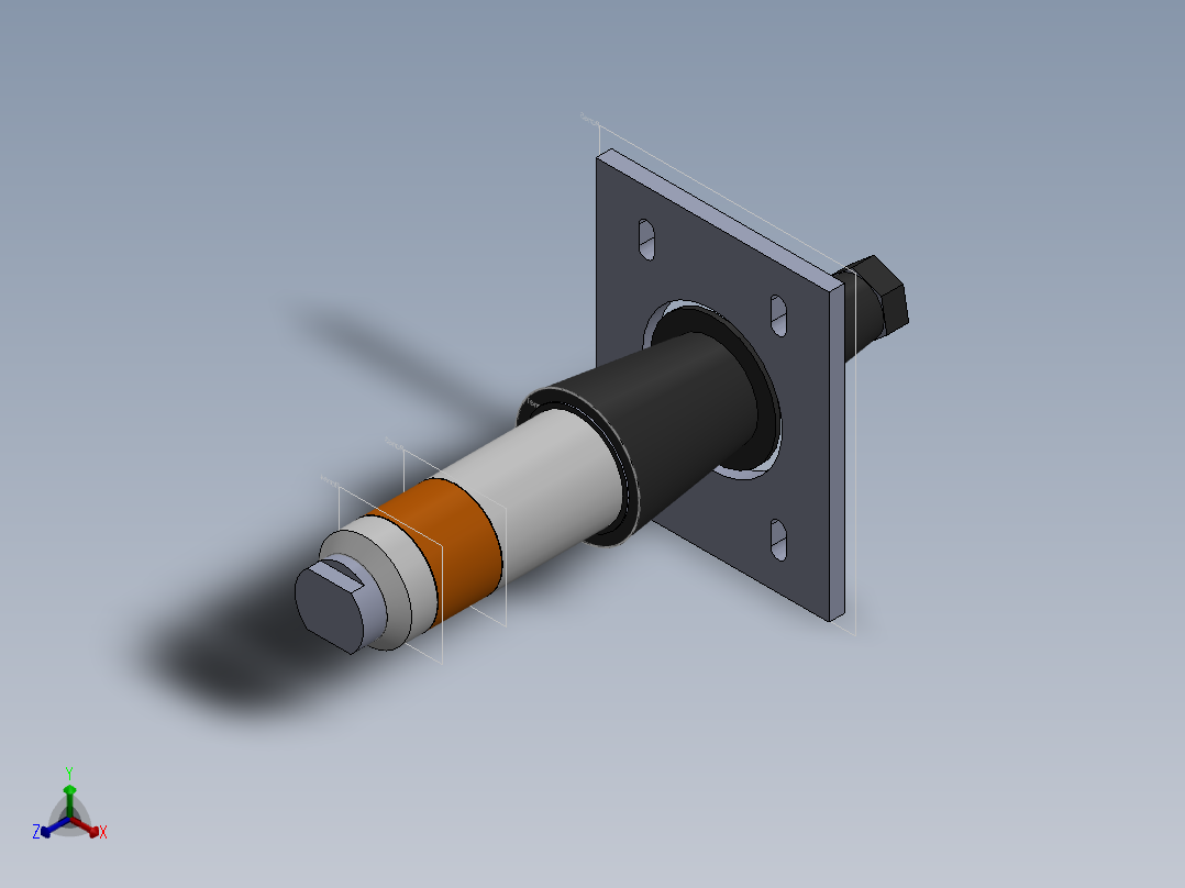 超声波喇叭助推器槽喇叭正等轴测图