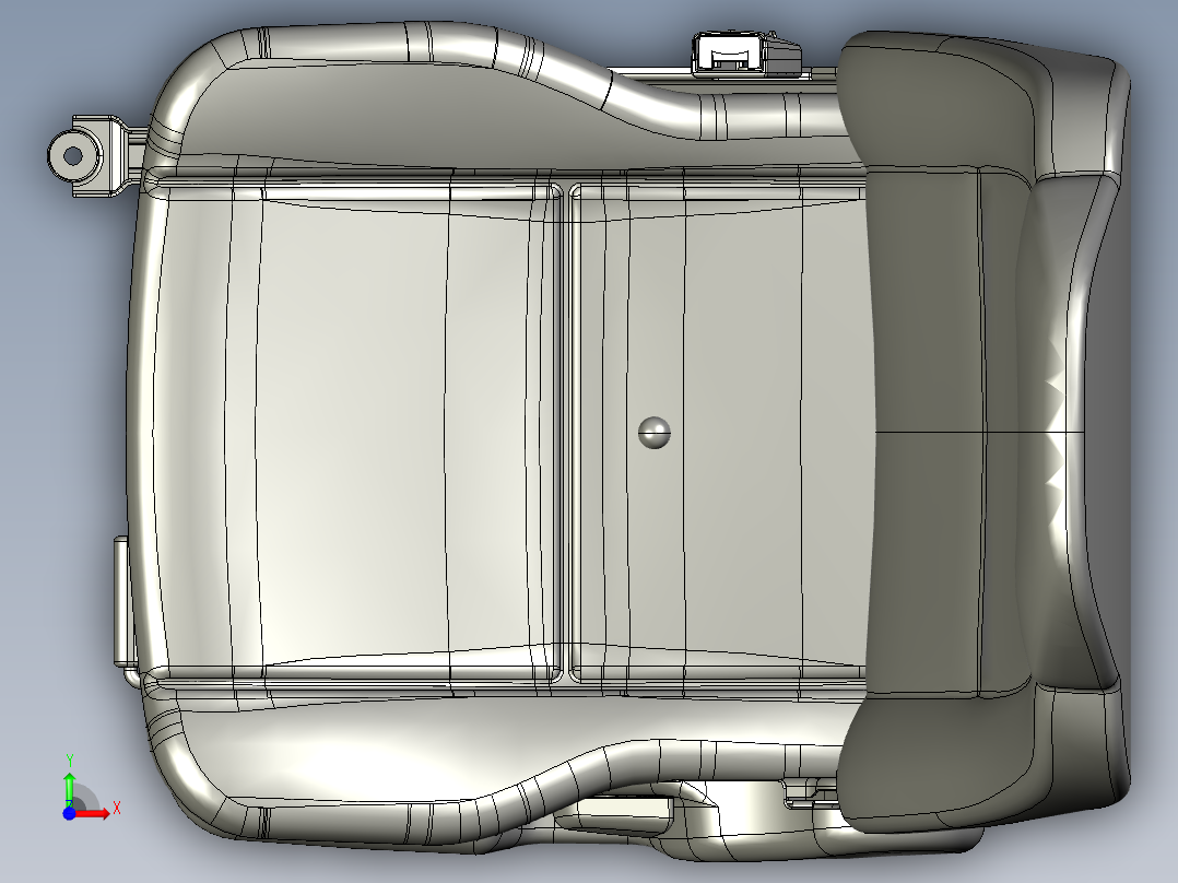 底部带详细结构的座椅前视图