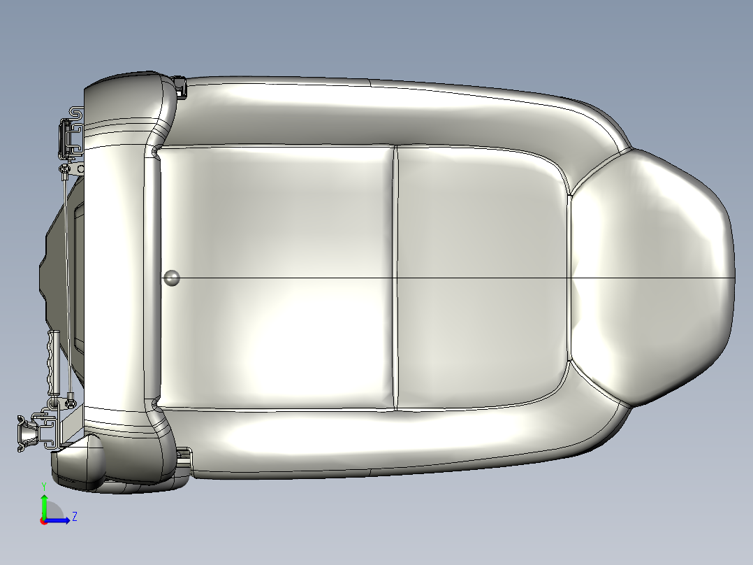 底部带详细结构的座椅左视图