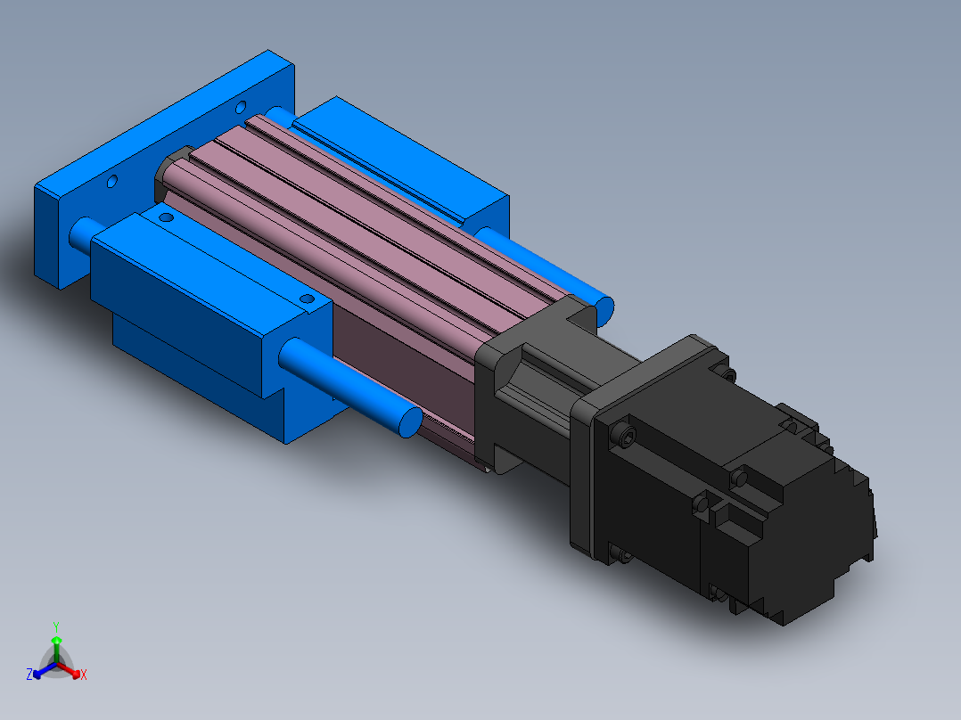 电动缸MTC32-D-200W-R正等轴测图