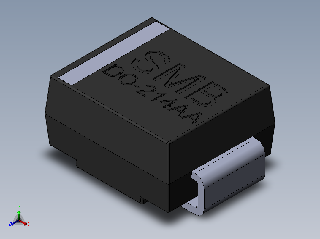 元器件3D封装SMB (DO-214AA)33正等轴测图
