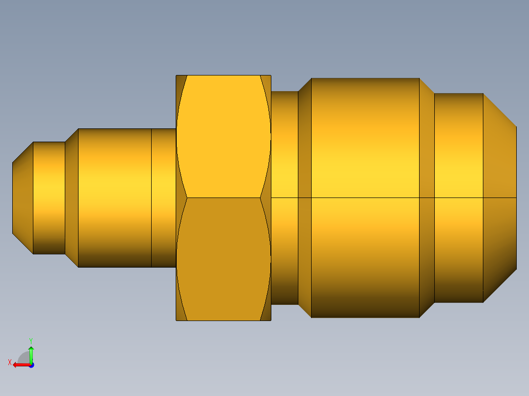 扩口式工业通用硬管接头Union Reducer 42F-8-4后视图