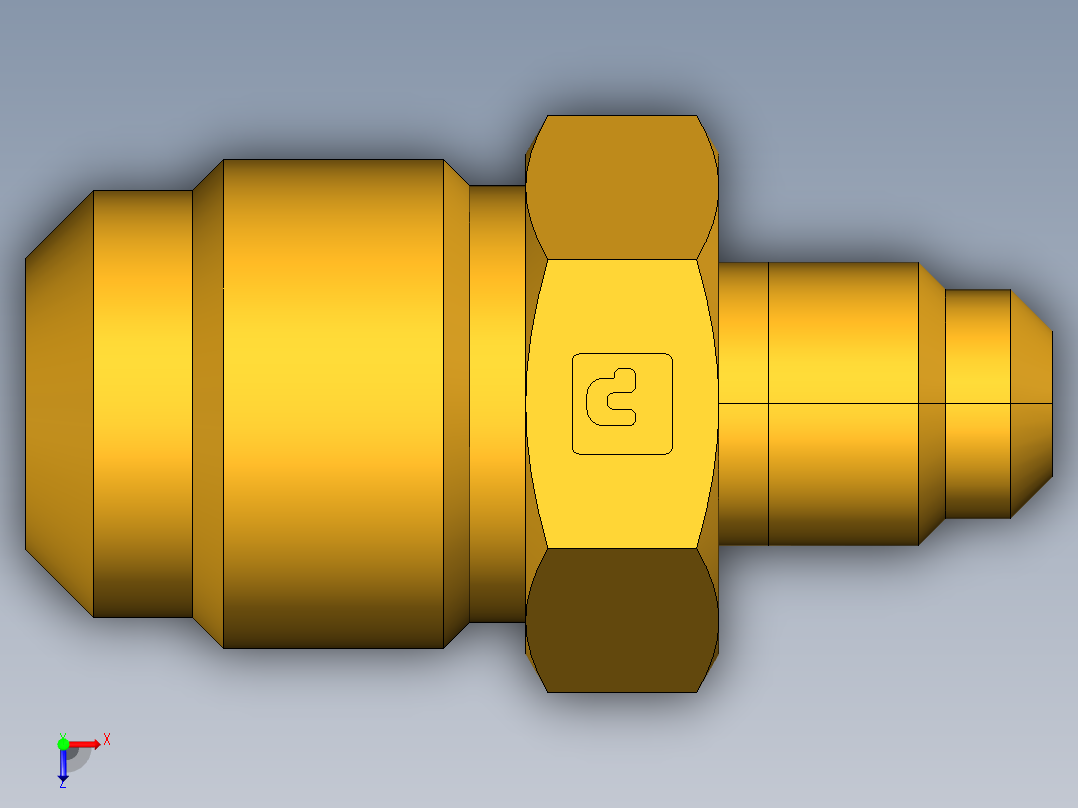 扩口式工业通用硬管接头Union Reducer 42F-8-4俯视图